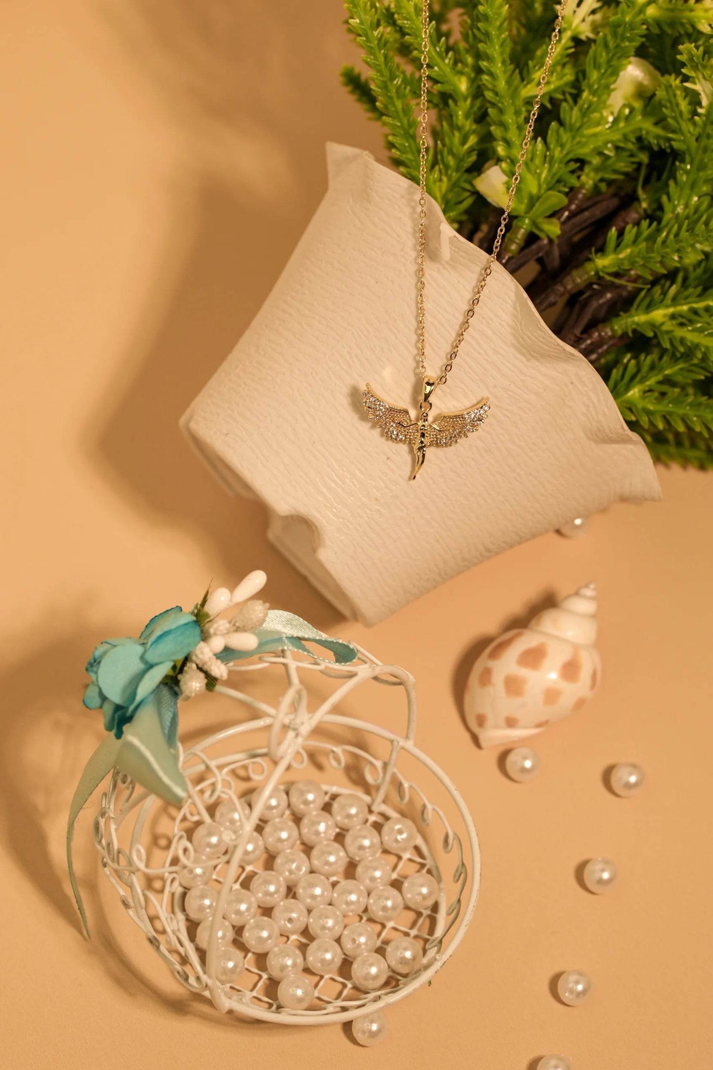 Angel Wing Gold Pendant Necklace - Reeva Lifestyle